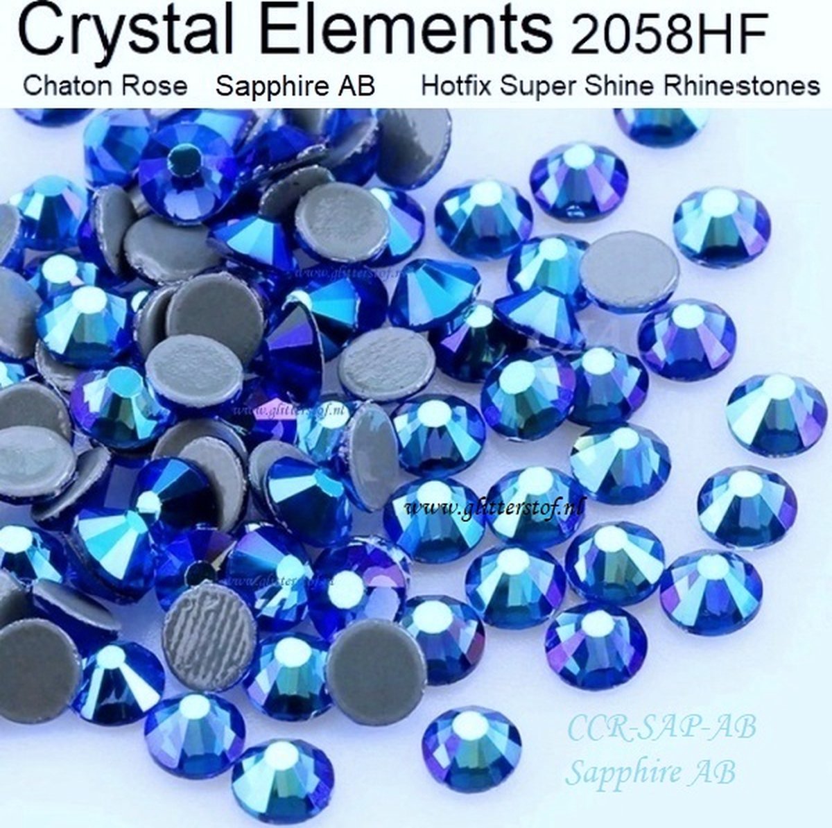 Strass steentjes | Sapphire-AB | SS30 (6,32-6,50mm) 288st (2 Gross) | Crystal Elements Super kwaliteit | Rhinestones Hotfix Flatback | Super Glitter steentjes